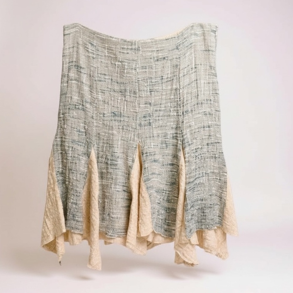 🆕NWT ONE OF A KIND vintage handkerchief gauze linen skirt by Foreign Policy Sz S